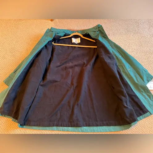 London Fog NWT Vintage Coat Jacket Size 14 Petite Dark Teal Leather Collar Barn