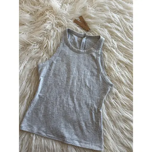 SKIMS Cotton Jersey High Neck Tank Light Heather Grey Size Medium