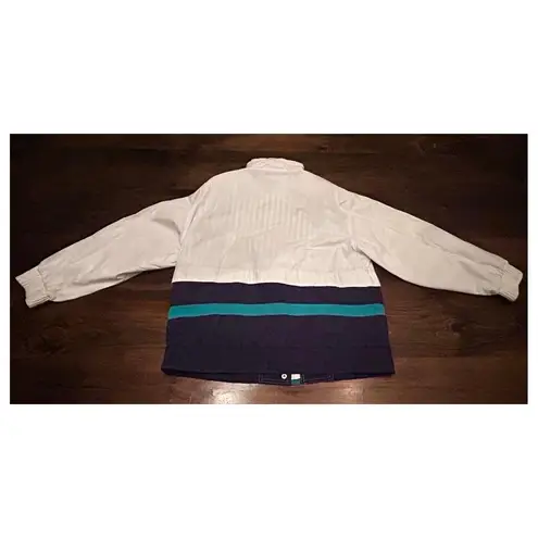 Vintage Izzi Spirit Sailing Jacket Colorblock Logo Embroidery Windbreaker Medium White