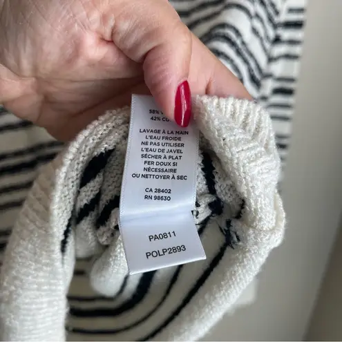 Anthropologie Lilla P White Black Striped V