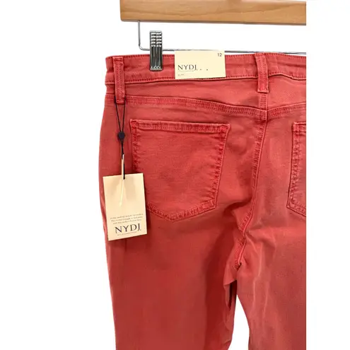 NYDJ Sheri Slim Ankle Jeans Chili Pepper Red Size 12 Lift Tuck Stretch Denim NWT