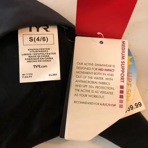 TYR Womens Solid Skylar Bikini Top Active Swimwear Medium Support Gray S 4/6