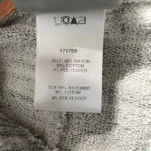 Dolan Left Coast Hoodie Sweatshirt Top M Gray Short Sleeve Dolman Frayed Trim Gray Size M