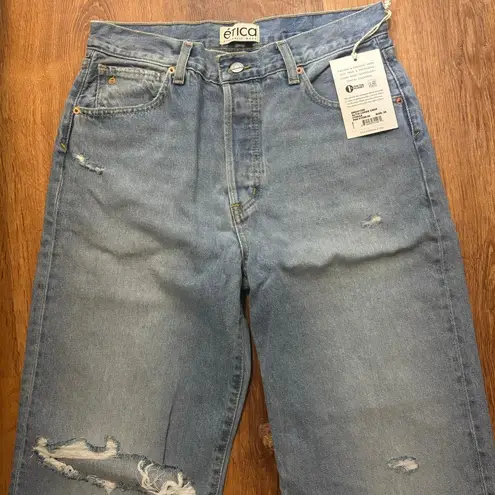 NWT Etica Altin Loose Crop Straight Leg Jeans Ithaca Wash Size 28 Blue