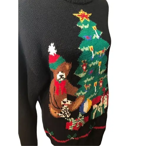 Charter Club  hand knitted vintage Christmas bear sweater novelty Size M