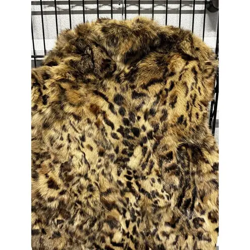 Adrienne Landau Rabbit Fur Vest SMALL Brown