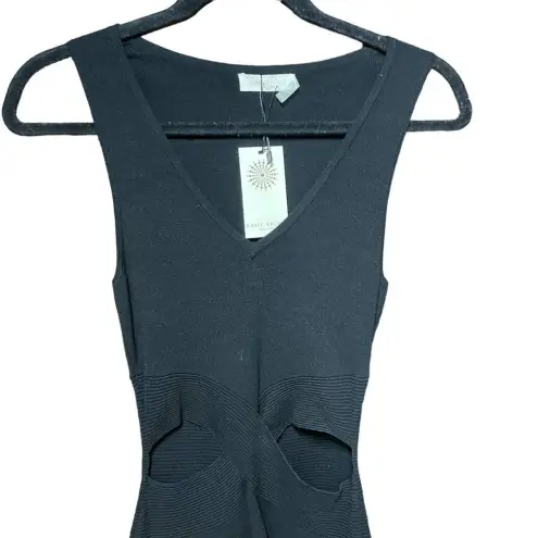 Ramy Brook Black Sleeveless Laser Hem Cutout Waist Knit Dress Size XS - Image 2