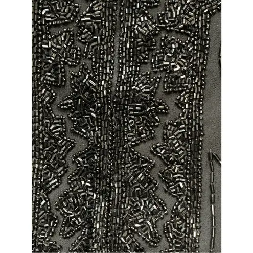 Vintage Black Beaded Evening Jacket Short Sleeve Crewneck XXL Formal Evening