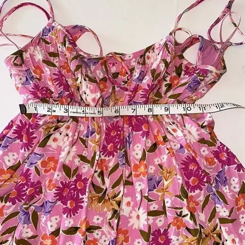 Sky to Moon Pink Floral Baby Doll Dress, Size Small