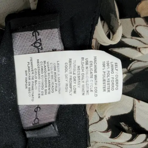 Connected Apparel black vintage floral chiffon surplice sleeveless dress size 10