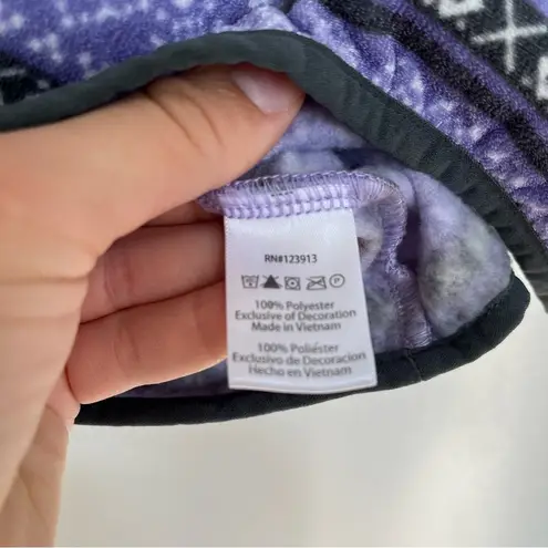 Jachs Cabin purple striped quarter snap fleece pullover white gray women’s XL