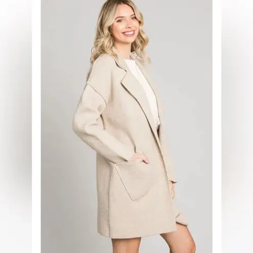 Allie Rose NWT Camel Collared Coatigan Sweater Cardigan Jacket Size Medium - Image 2