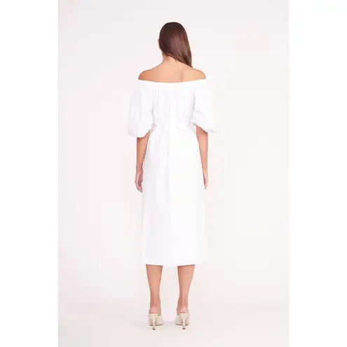 STAUD Reese Dress in White Size XS Belted Summer Cotton