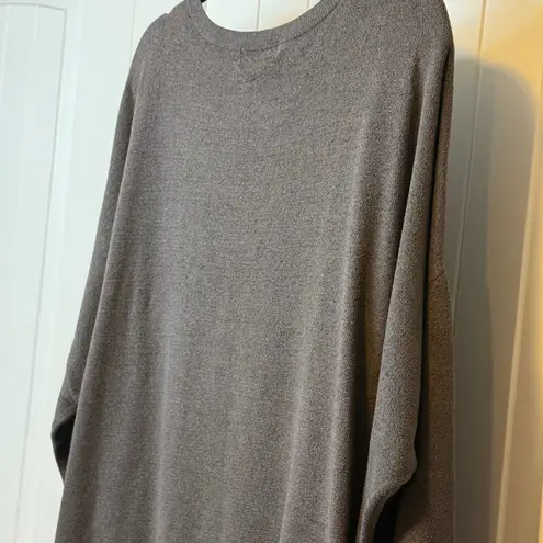 Barefoot Dreams Sweater CozyChic Ultra Lite 2X Gray Drawstring Dolman Sleeve #