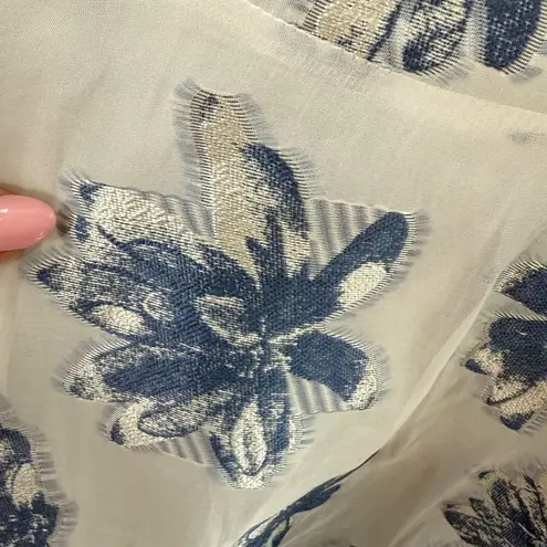 Athena Procopiou Size 2 French Fairytale Ruffle Wrap Dress Blue White Floral