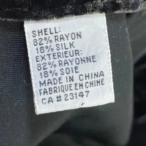 Vintage 90s Talbots Velvet Skirt Burnout Paisley Pattern Silk Blend Black 8 P Size 8P