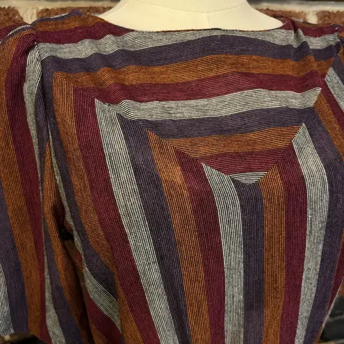 VINTAGE Striped Multicolor Midi Dress Purple