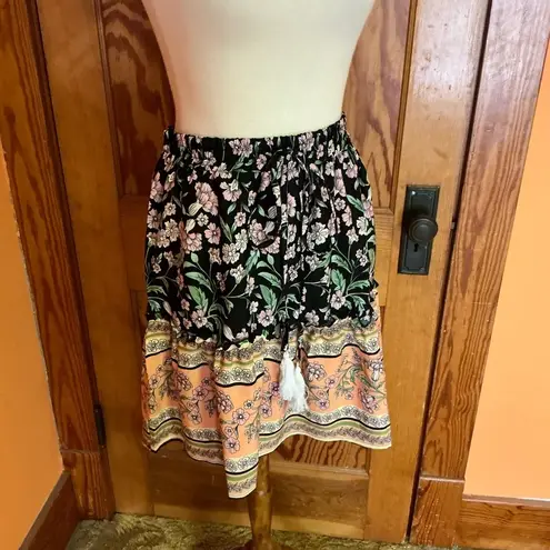 CDM Bright Floral Boho Mini Skirt Size M