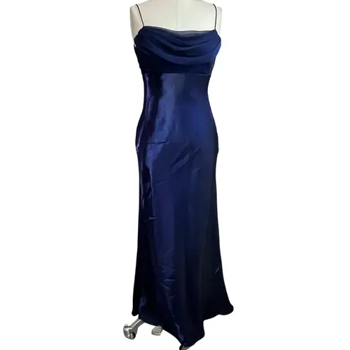 Vintage 90s Royal Blue Shimmer Iridescent Prom Formal Prom Dress Sz 6