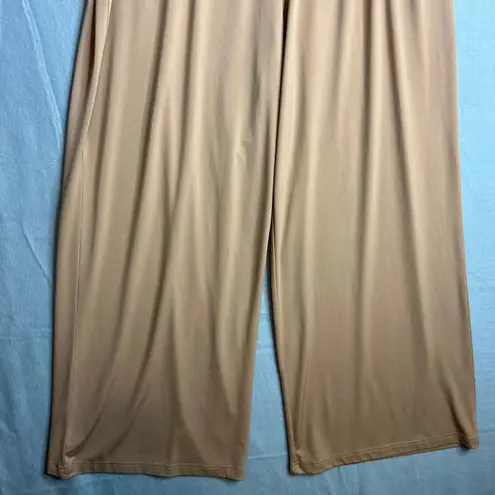 Bob Mackie Wide Leg Pants Plus Size 1X Beige Tan Pull On Casual Office Career