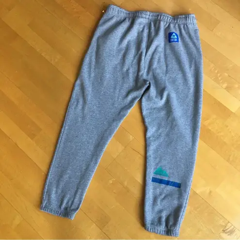 Brooklyn Cloth  “Proceed With Caution” Smiley Face Sweatpants, Gray, Size XL