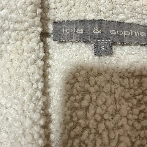 Lola & Sophie Cardigan Sweater Small Gray Open Front Suede RN#22535