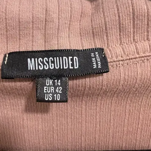 Missguided Cute  brown sweater dress with strings on side