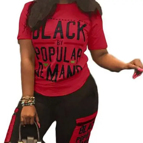 Women’s 2 Piece Outfit Black By Popular Demand Size 3XL NEW Red