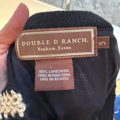 Double D Ranch Vintage Lambswool Poncho Blanket Skirt Sweater Set Small Medium Black