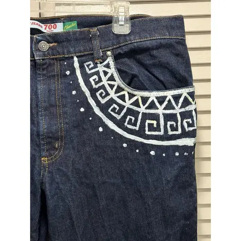 Carrera Jeans 700 Dark Wash Denim Bermuda Shorts Mid Rise Size 40 Hand Painted