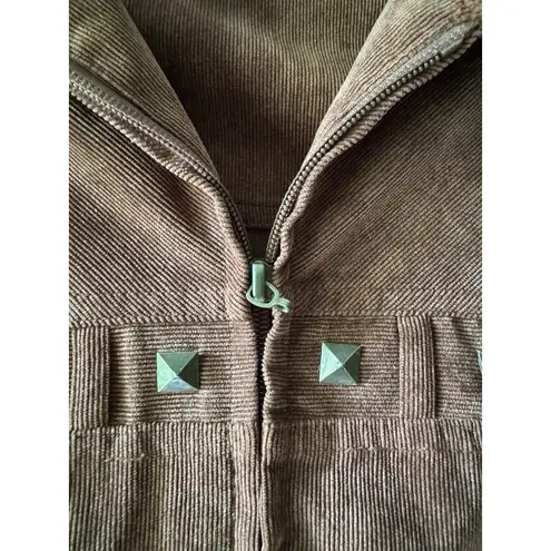 Bonworth Brown Corduroy Studded Western Jacket Zip Front Size Large