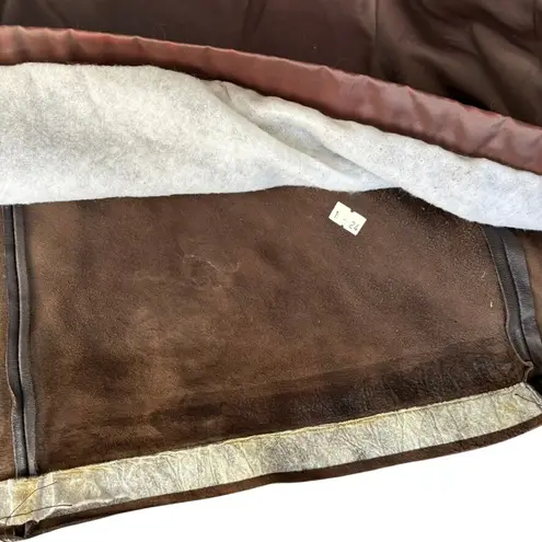 Vintage Rallee Leather Fox Fur Coat Sz L Chocolate Brown Thermolite Maximalism Size L