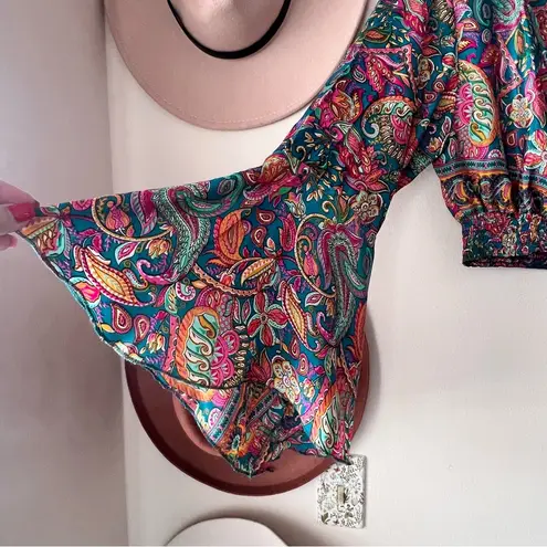 OCEANBLUE apparel boho tropical 2 PIECE SET pants & top FREE SIZE vacation beach