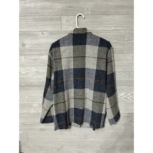 JOHN MEYER VINTAGE PLAID EQUESTRIAN BLAZER Barn coat Size 10 VTG Blue