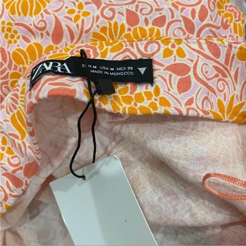 ZARA  mini skirt in peachy orange floral NWT