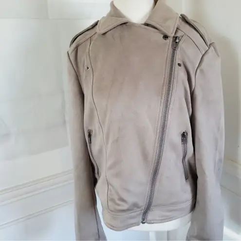 Philosophy NWT Beige Sand  Faux Suede Moto Jacket