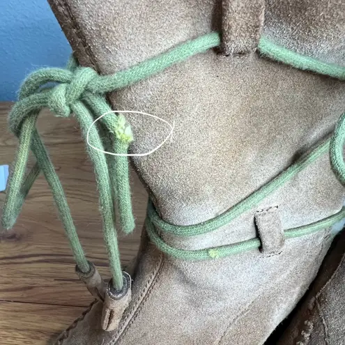 Earth Spirit Willow Suede Fur Lined Lace Up Boots Size 9.5 Tan Comfort