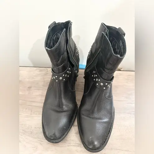 Born Slater Studded Harness Boot Black women 8.5 emo goth dark