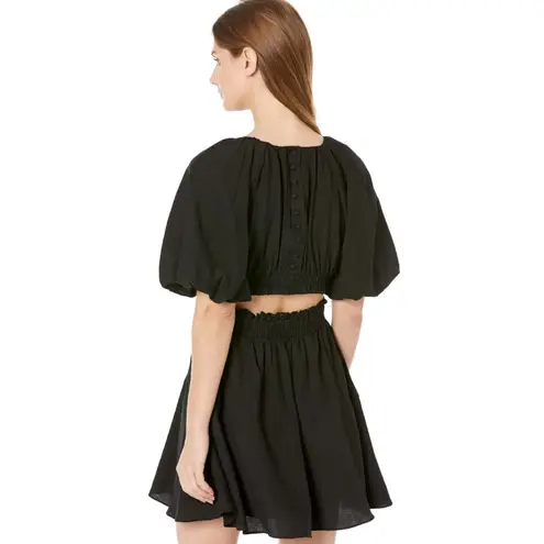 Moon River Black Bubble Sleeve Back Cutout Mini Dress Size Large