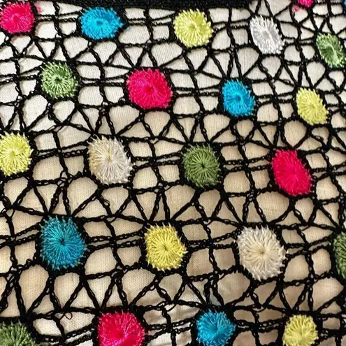 Classiques Entier black floral embroidered top