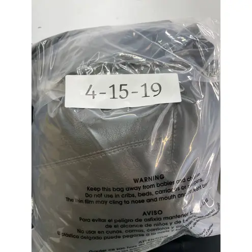 Nanushka Jacket Womens Small Holleen Solid Green Faux Leather Collared