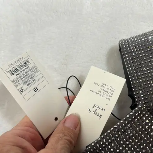 A New Day  Silver Gunmetal Grey Ankle Booties with Block Heel and Rhinestones thumbnail 4