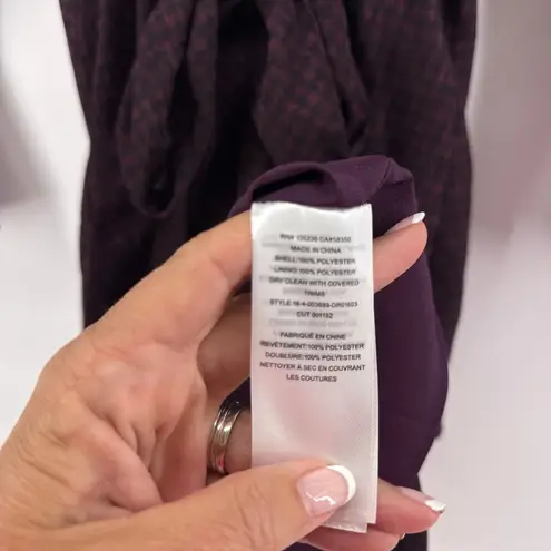 Joie NEW NWT ‎ Marcel Blackberry Houndstooth Tiered Long Sleeve Wrap Dress Small