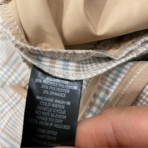 Joie plaid pants with self waist tie NEW