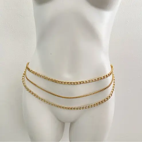 Chic layered Gold Chain Belt Women dress sweater dress