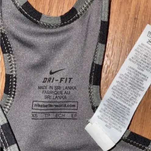 Nike  Women Athletic Stripe Dri-fit Gray Sports Bra Size XS