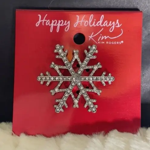 kim rogers · Snowflake Rhinestone Brooch Pin · Holiday Winter Sparkle Accessory
