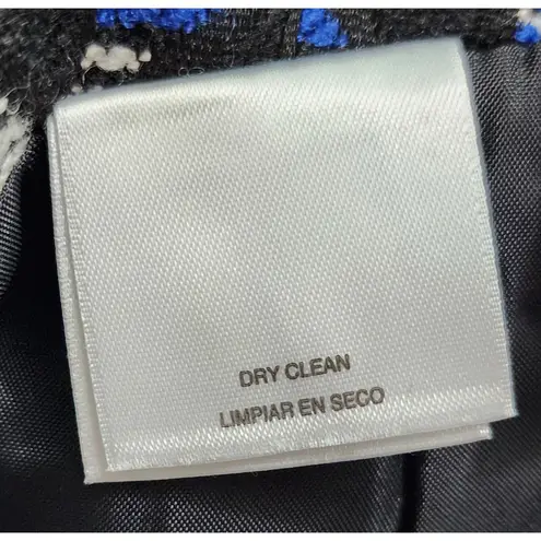 Kasper Womens Suit Set Jacket Skirt Geometric Print Black Blue Size 12