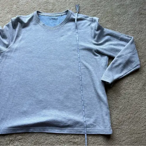 Orvis  Classic Women’s Crewneck Sweatshirt - Size L - Gray White Striped - GUC