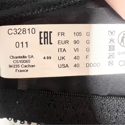 Chantelle Black Lace Rive Gauche Full Coverage Underwire Bra Size 40DDDD